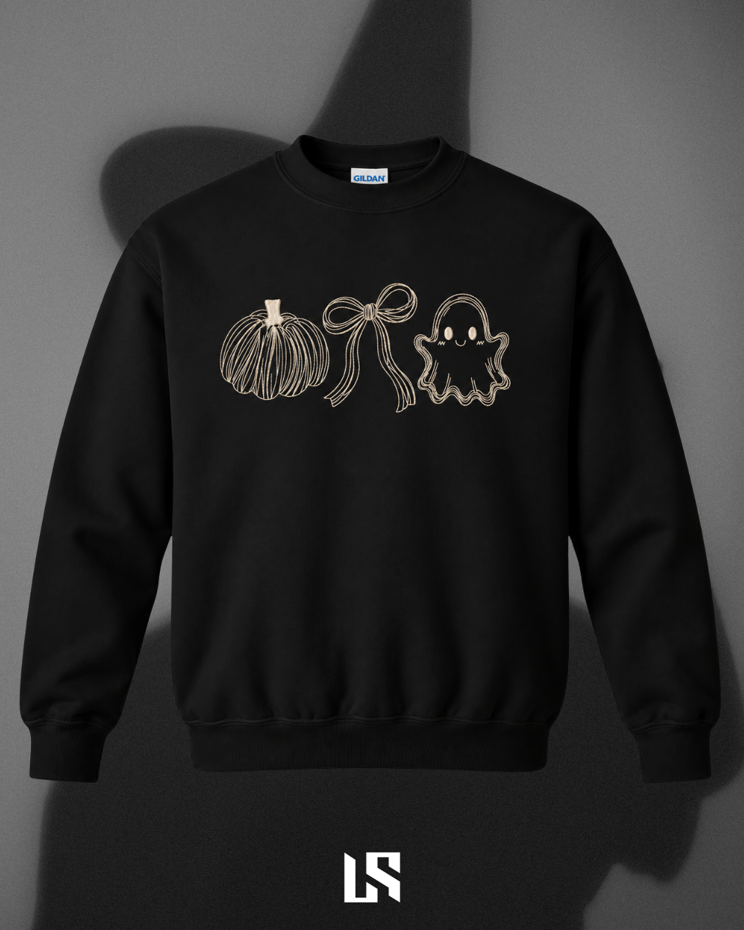 Pumpkin & Boo Embroidered Crewneck
